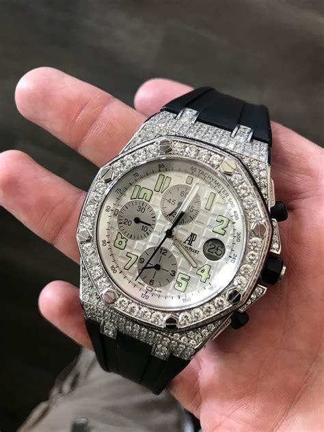 audemars piguet royal oak offshore chronograph full iced out|audemars royal oak offshore price.